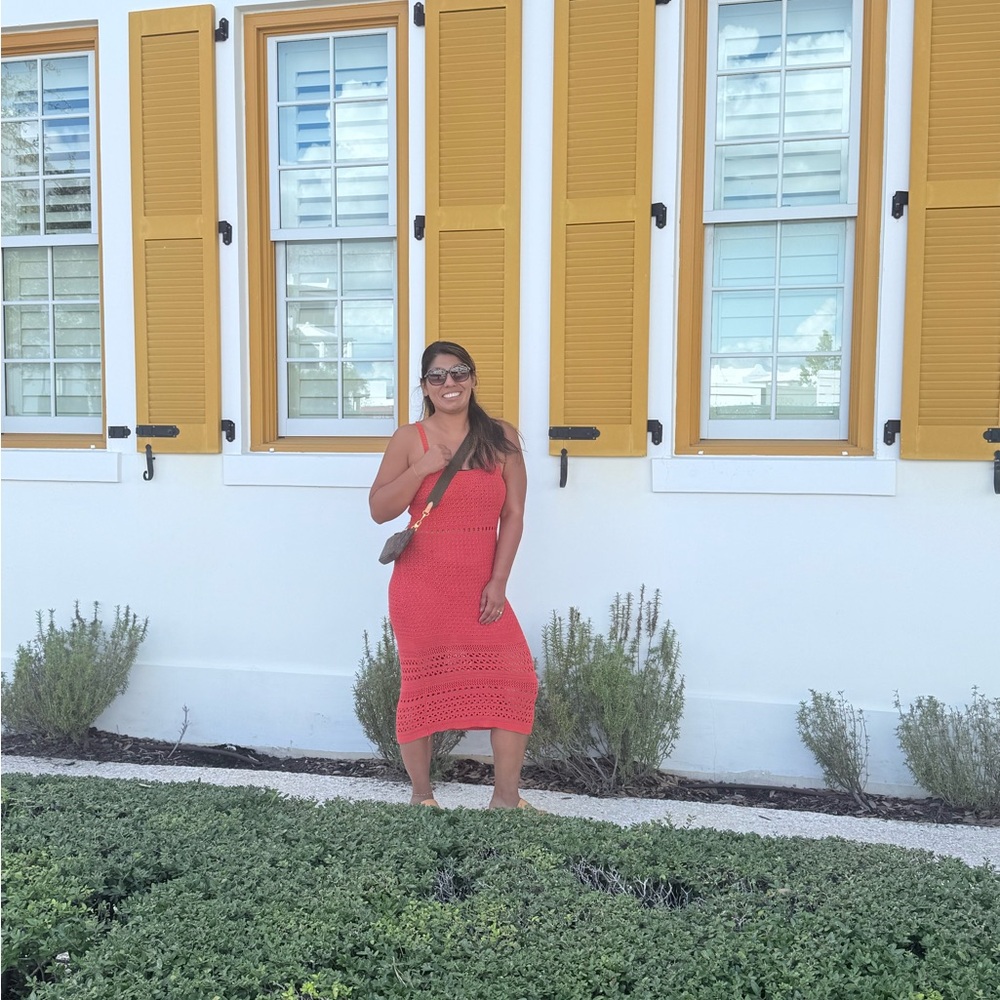Amazon Coral Midi Dress